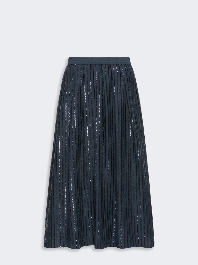 max mara sequin-embroidered cotton skirt