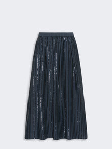 Sequin-Embroidered Cotton Skirt for Women - Navy - Max Mara KSA