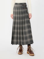 Wool Batavia Pleated Skirt for Women - Dark Grey - Max Mara KSA