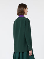 Silk Crepe De Chine Shirt for Women - Dark Green - Max Mara KSA