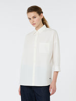 Boxy Cotton Poplin Shirt for Women - White - Max Mara KSA