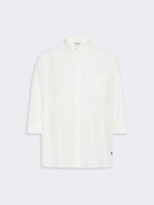 Boxy Cotton Poplin Shirt for Women - White - Max Mara KSA