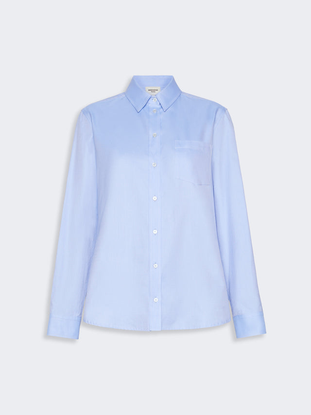 Cotton Oxford Shirt for Women - Light Blue - Max Mara KSA