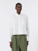 Cotton Shirt With A Contrasting Back for Women - Brown - Max Mara KSA