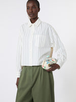 Cotton Shirt With A Contrasting Back for Women - Brown - Max Mara KSA
