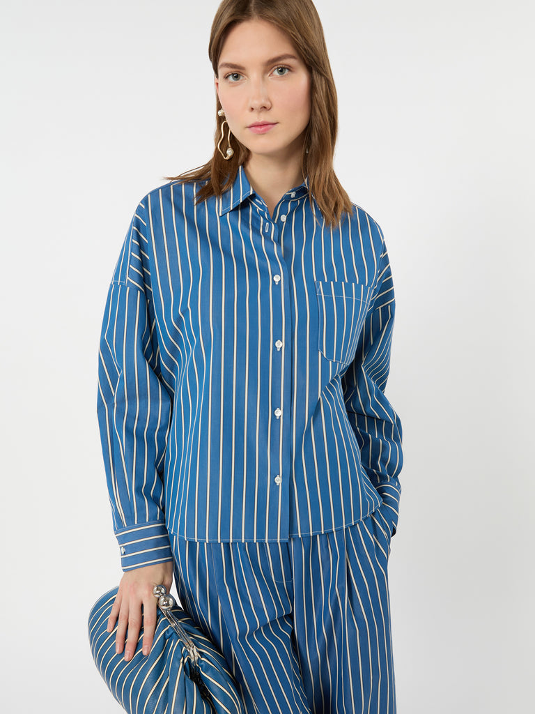 max mara striped poplin boxy shirt