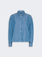 Striped Poplin Boxy Shirt for Women - Cornflower Blue - Max Mara KSA
