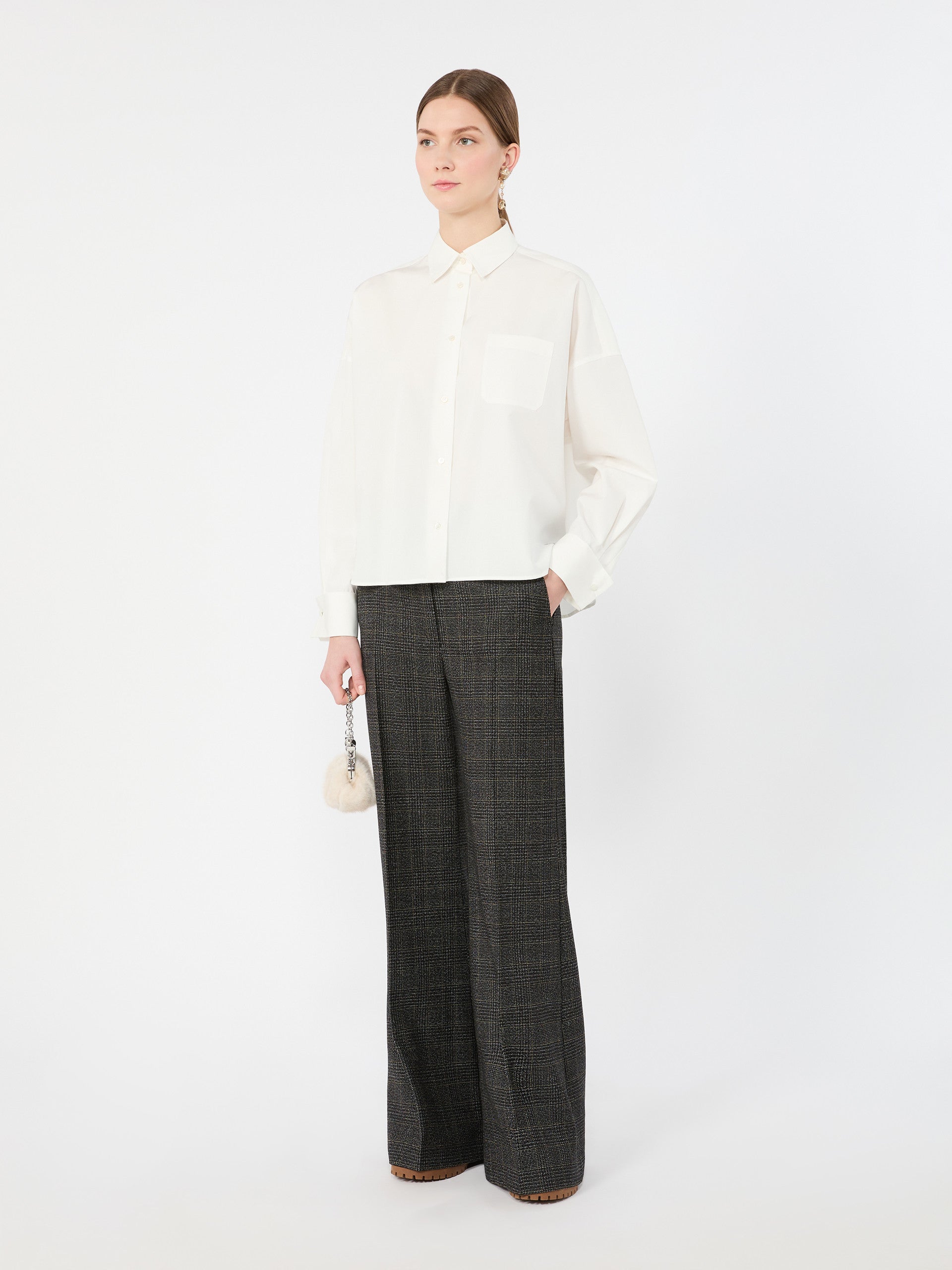 Cotton Poplin Shirt for Women - White - Max Mara KSA