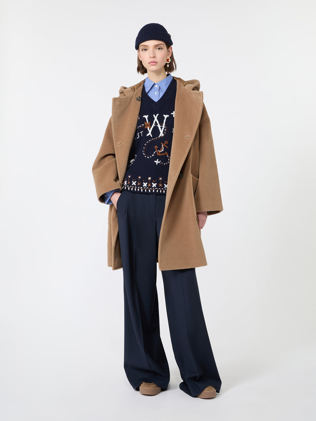 Cotton Poplin Shirt for Women - Cornflower Blue - Max Mara KSA