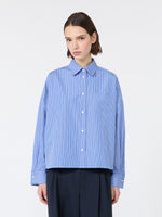 Cotton Poplin Shirt for Women - Cornflower Blue - Max Mara KSA