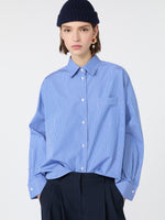 Cotton Poplin Shirt for Women - Cornflower Blue - Max Mara KSA