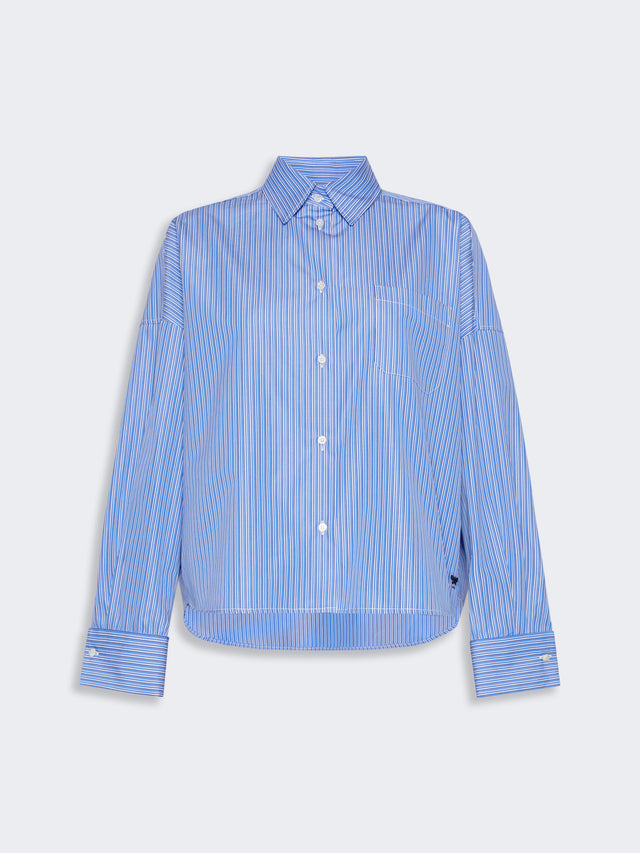 Cotton Poplin Shirt for Women - Cornflower Blue - Max Mara KSA