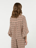 Printed Silk Crepe De Chine Blouse for Women - Antique Rose - Max Mara KSA