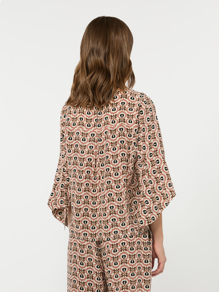 max mara printed silk crepe de chine blouse