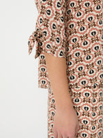 Printed Silk Crepe De Chine Blouse for Women - Antique Rose - Max Mara KSA