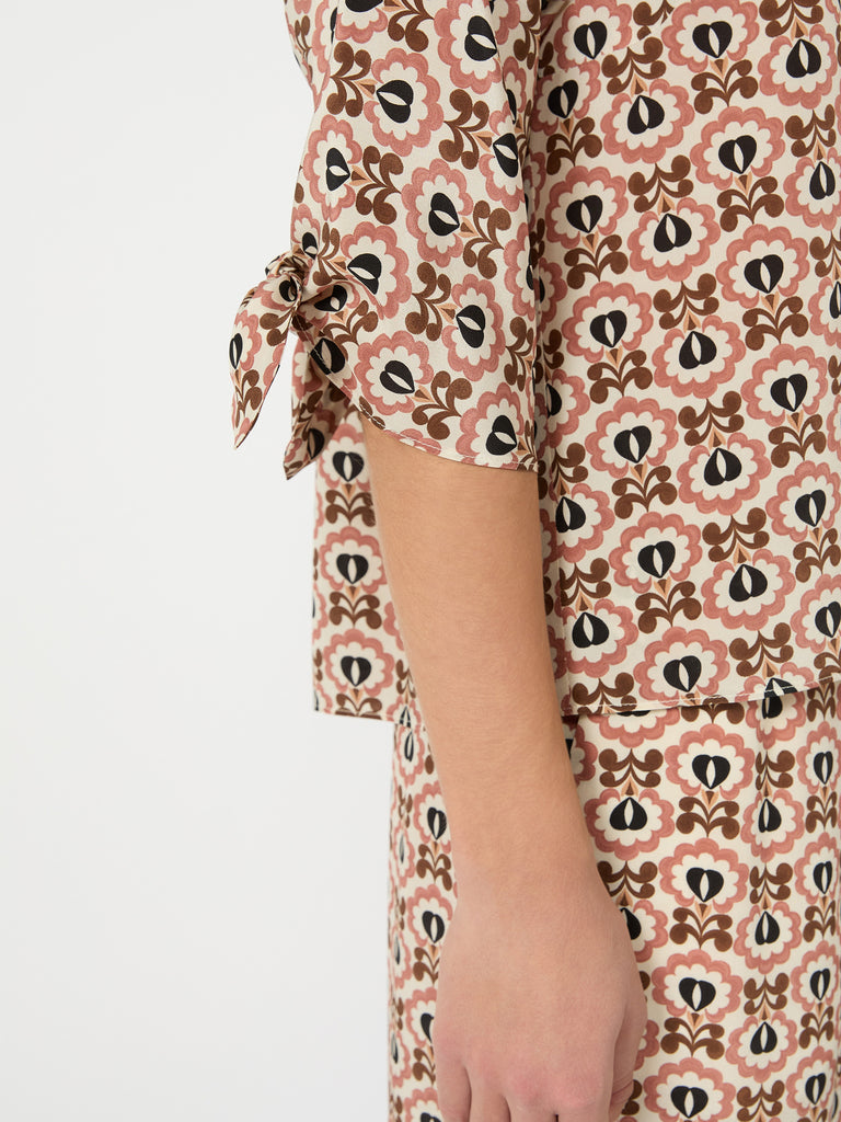 max mara printed silk crepe de chine blouse