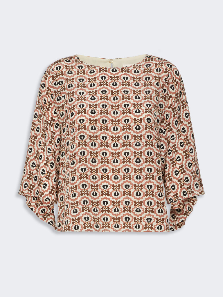max mara printed silk crepe de chine blouse