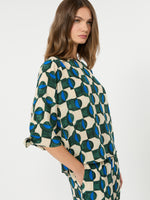 Printed Silk Crepe De Chine Blouse for Women - Dark Green - Max Mara KSA
