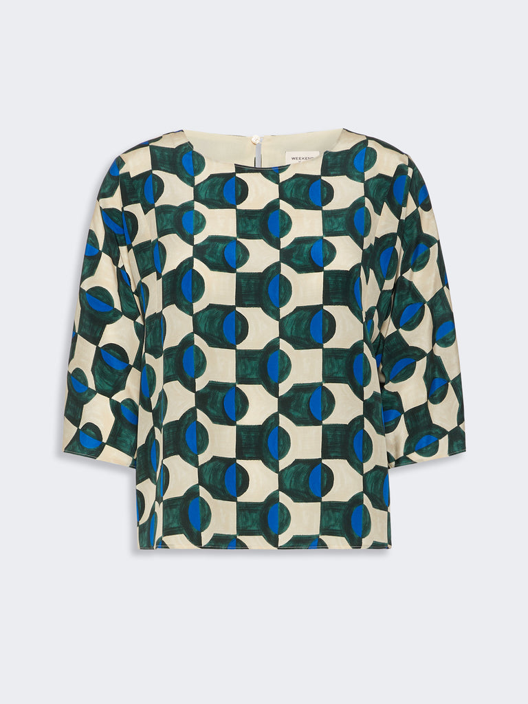 max mara printed silk crepe de chine blouse