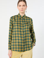 Checked Silk Twill Shirt for Women - Green - Max Mara KSA