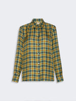 Checked Silk Twill Shirt for Women - Green - Max Mara KSA
