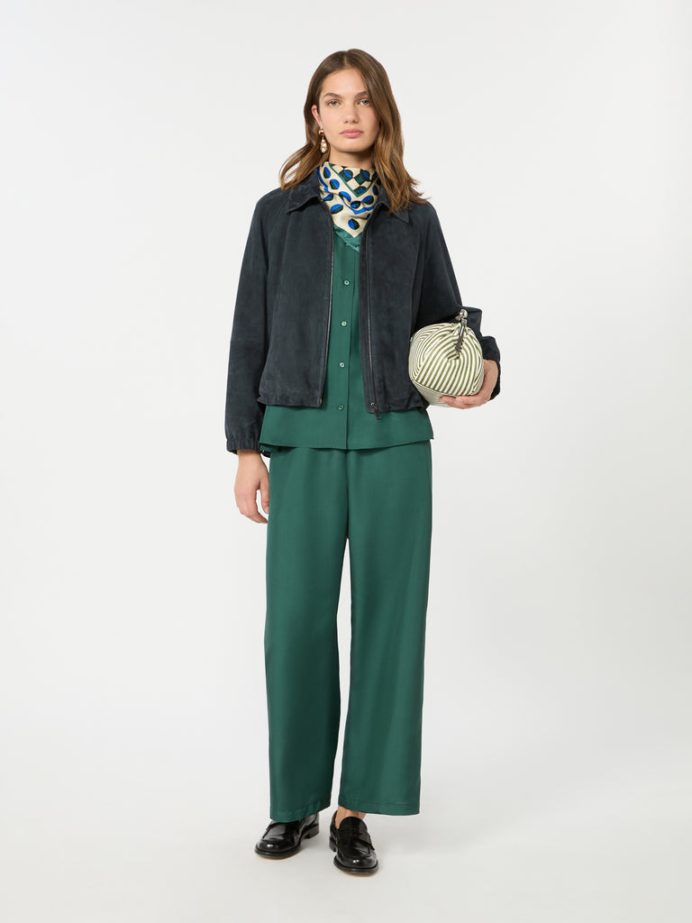 max mara loose shirt in habotai silk