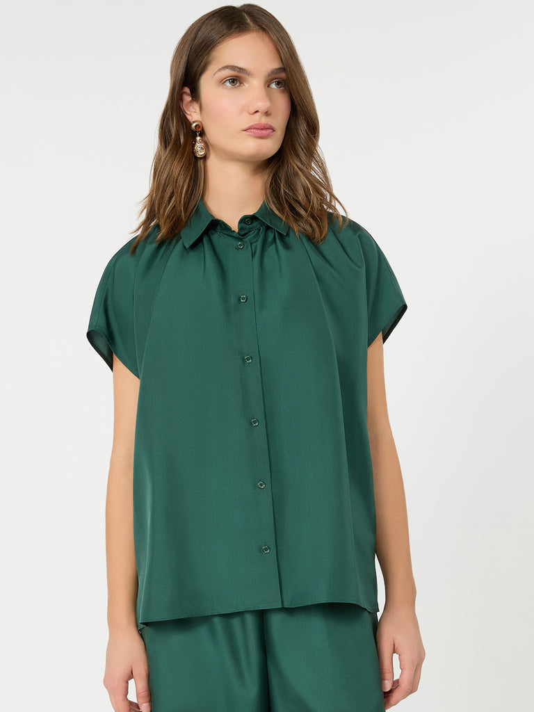 max mara loose shirt in habotai silk