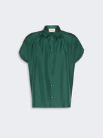 Loose Shirt In Habotai Silk for Women - Dark Green - Max Mara KSA