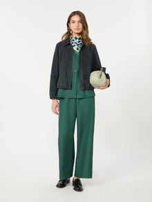 Loose Shirt In Habotai Silk for Women - Dark Green - Max Mara KSA