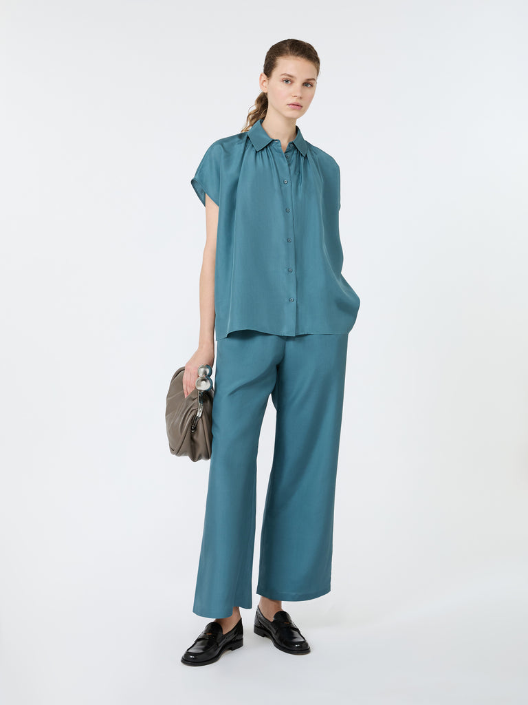 max mara loose shirt in habotai silk