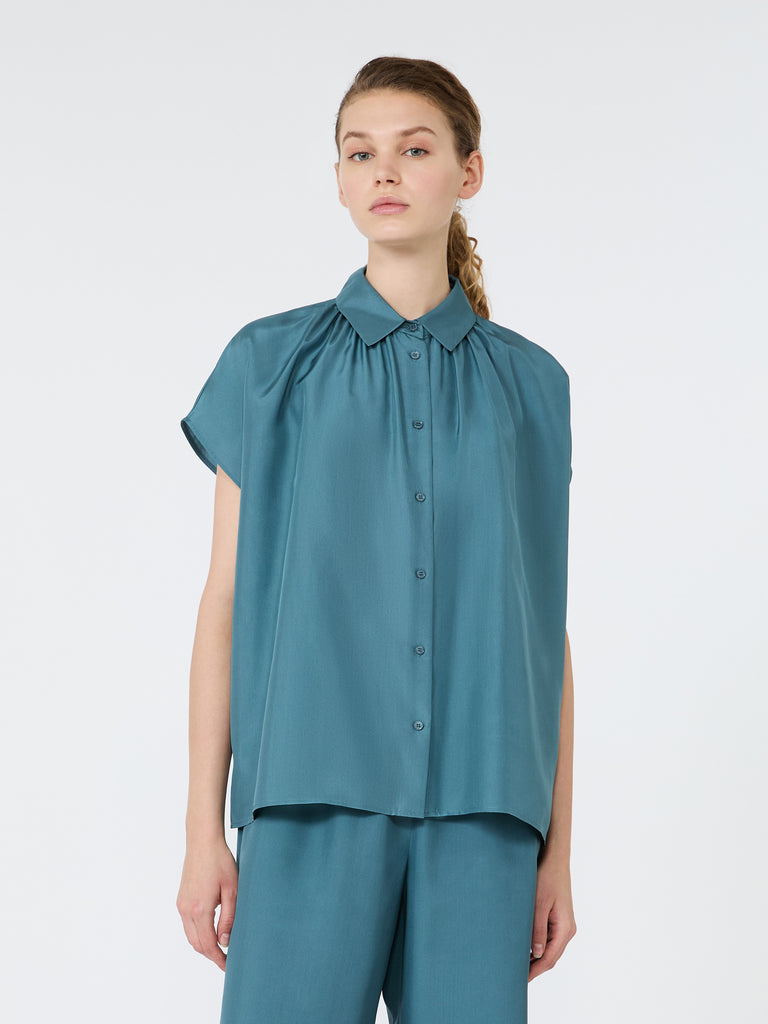 max mara loose shirt in habotai silk
