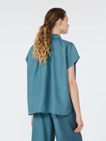 Loose Shirt In Habotai Silk for Women - Light Blue - Max Mara KSA
