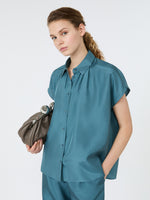 Loose Shirt In Habotai Silk for Women - Light Blue - Max Mara KSA