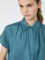 Loose Shirt In Habotai Silk for Women - Light Blue - Max Mara KSA