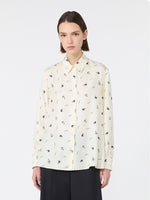 Printed Silk Shirt for Women - Ivory - Max Mara KSA