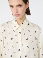 Printed Silk Shirt for Women - Ivory - Max Mara KSA