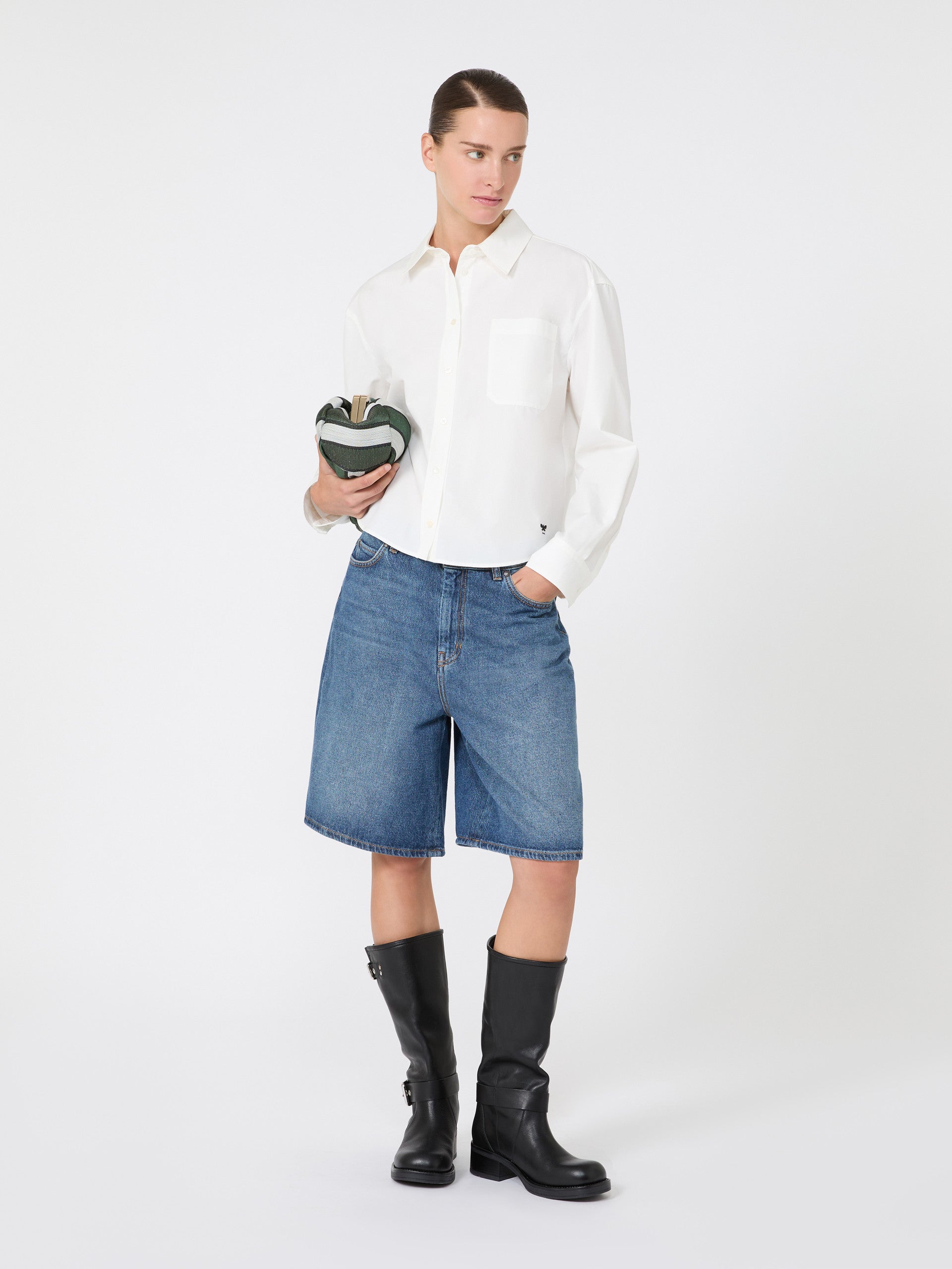 Cotton Poplin Shirt for Women - White - Max Mara KSA
