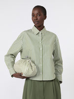 Cotton Poplin Shirt for Women - Green - Max Mara KSA