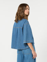 Boxy Denim Shirt for Women - Navy - Max Mara KSA