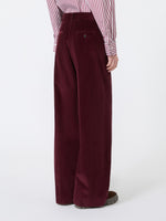 Cotton Velvet Trousers for Women - Bordeaux - Max Mara KSA