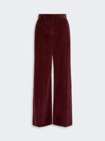 Cotton Velvet Trousers for Women - Bordeaux - Max Mara KSA