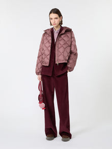 Cotton Velvet Trousers for Women - Bordeaux - Max Mara KSA