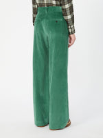 Cotton Velvet Trousers for Women - Green - Max Mara KSA