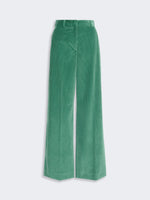Cotton Velvet Trousers for Women - Green - Max Mara KSA