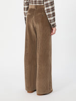 Cotton Velvet Trousers for Women - Light Brown - Max Mara KSA