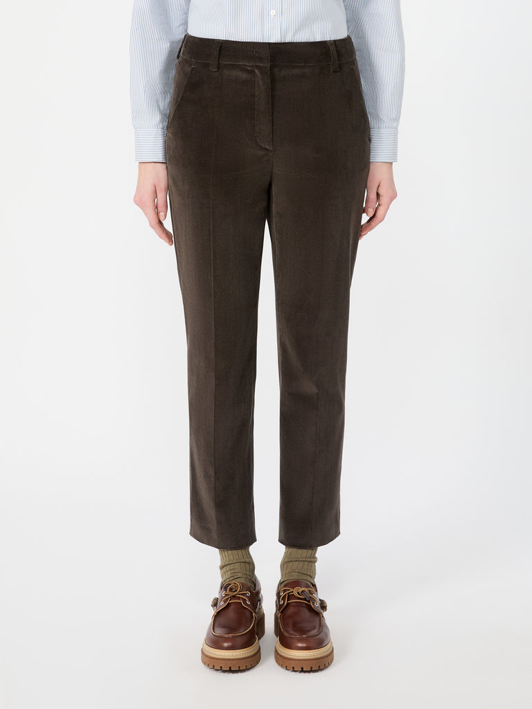max mara cotton velvet cropped trousers