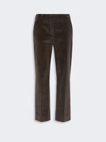 Cotton Velvet Cropped Trousers for Women - Dark Brown - Max Mara KSA