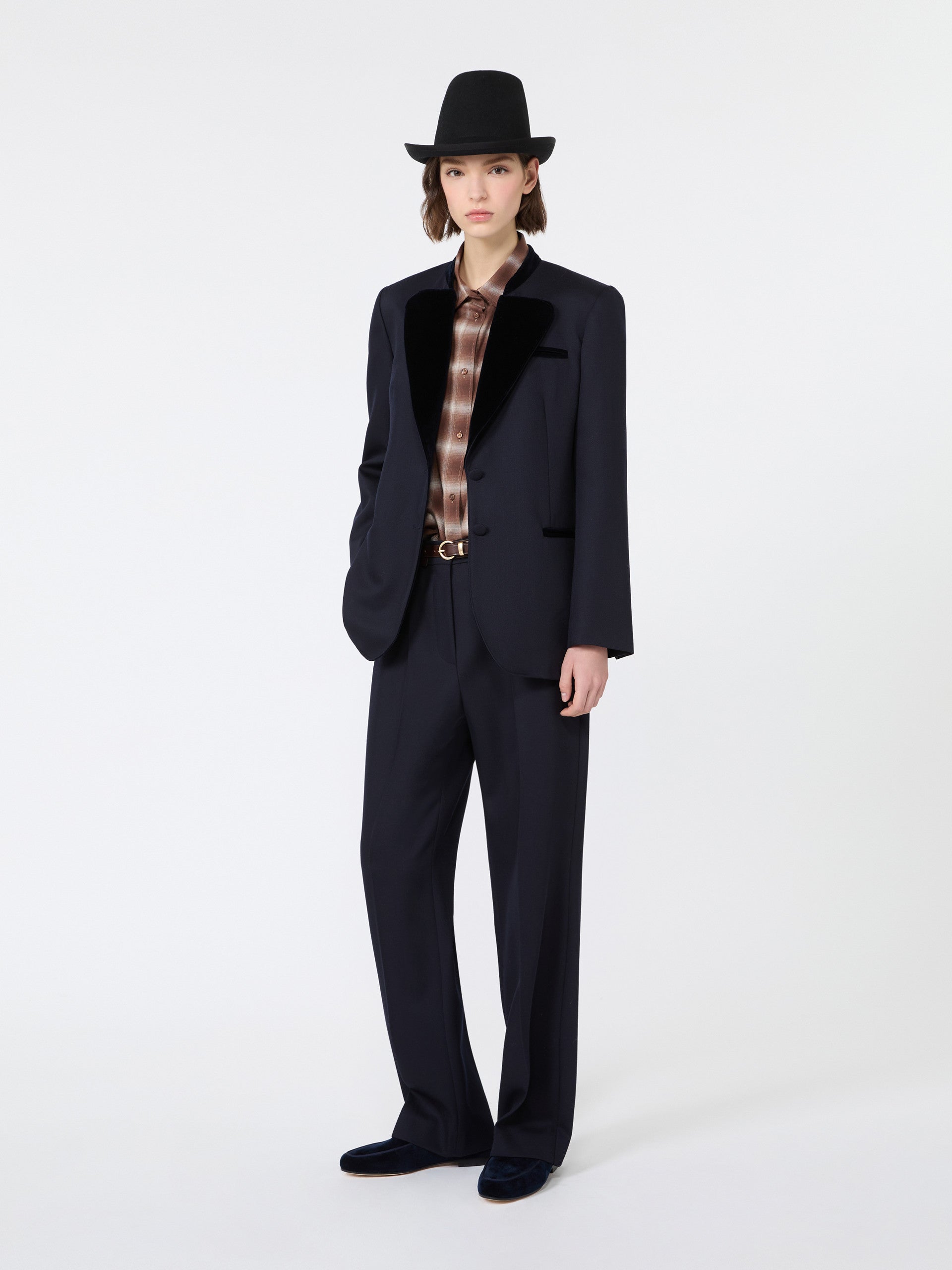 Wool Cavalry Twill Trousers for Women - Ultramarine - Max Mara KSA