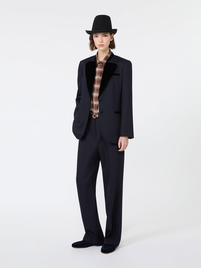 Wool Cavalry Twill Trousers for Women - Ultramarine - Max Mara KSA