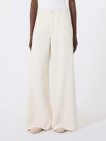 Cotton Bull Denim Jeans for Women - Ecru - Max Mara KSA